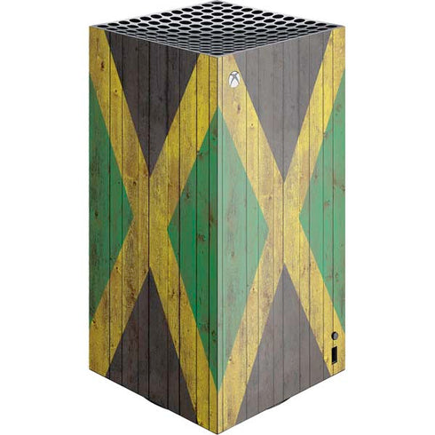 Jamaican Flag Dark Wood XBox Series X Digital Edition Console Skin